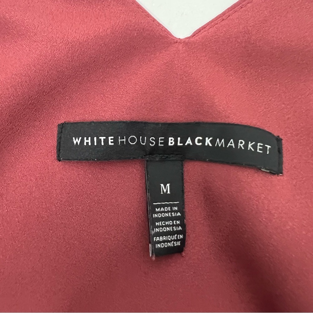 White House Black Market Women Pullover Summer Top Sz Medium Maroon Color Lined - Picture 4 of 9
